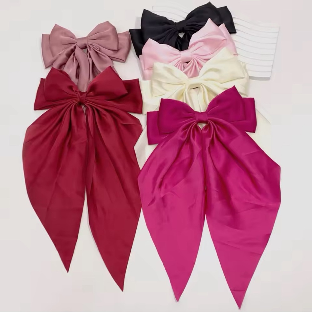 Multicolor Bow Hair Clips Set of 6